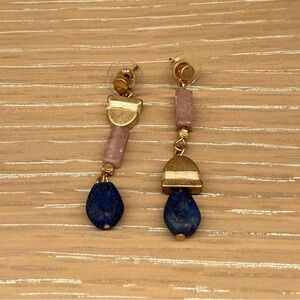 Dangle Earrings with natural stones (lapis)